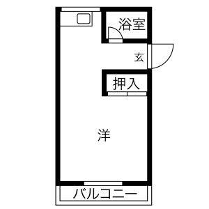 コーポみどり(1K/1階)の間取り写真