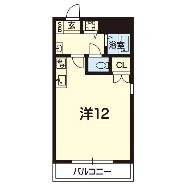 THE SECOND 代継橋(ワンルーム/7階)の間取り写真