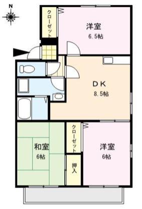 セジュール森(3DK/2階)の間取り写真