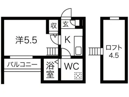 グラシア(1K/1階)の間取り写真