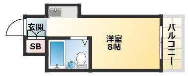ラパンジール駒川(ワンルーム/2階)の間取り写真