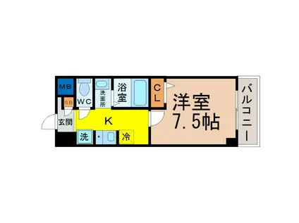 レジデンス滝子館(1K/3階)の間取り写真