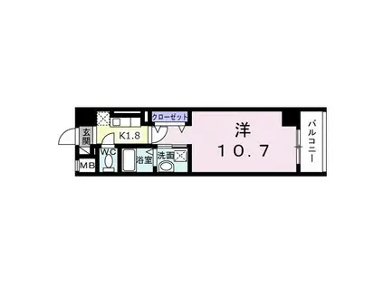 グラン シャリオ(1K/3階)の間取り写真