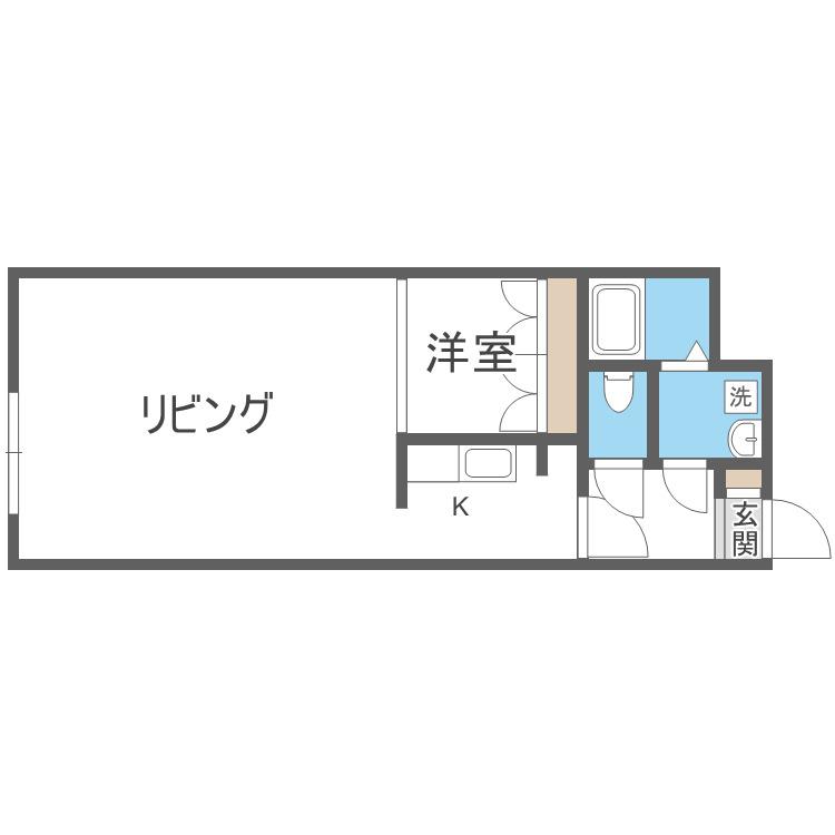 E-ONE(1LDK/2階)の間取り写真