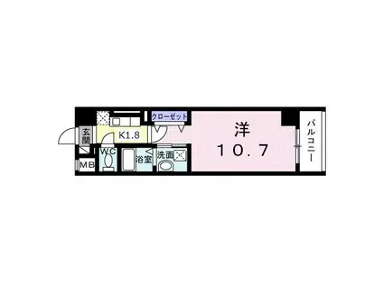 グラン シャリオ(1K/3階)の間取り写真