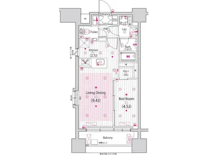 ガーラ・アヴェニュー浅草(1LDK/14階)の間取り写真