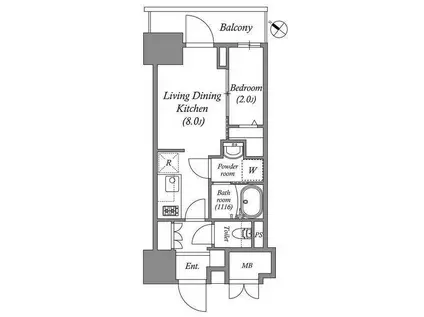 オーパスホームズ南行徳(1LDK/13階)の間取り写真