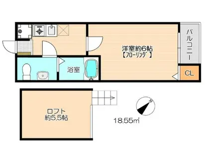 ジューク1(1SK/1階)の間取り写真