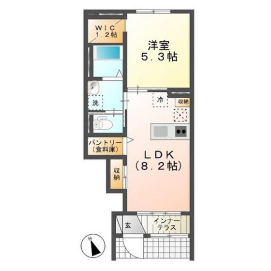 ルミエール横塚(1LDK/1階)の間取り写真