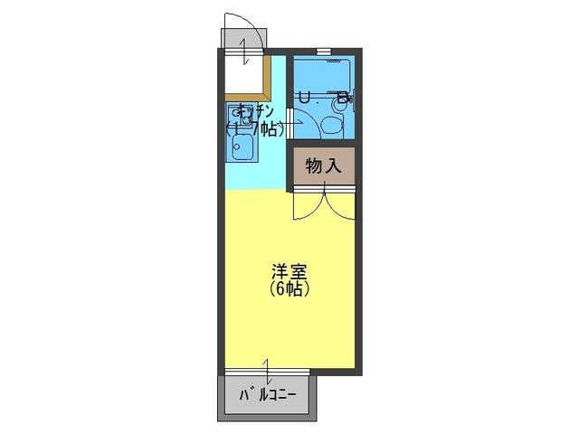 メイプルハイツ(1K/2階)の間取り写真