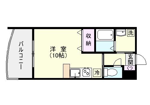エヴォルート錦江(ワンルーム/4階)の間取り写真