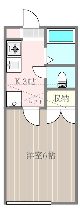 バービーハウス(1K/2階)の間取り写真