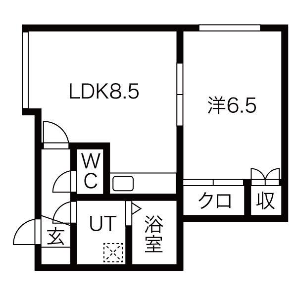 フロンティア(1LDK/1階)の間取り写真