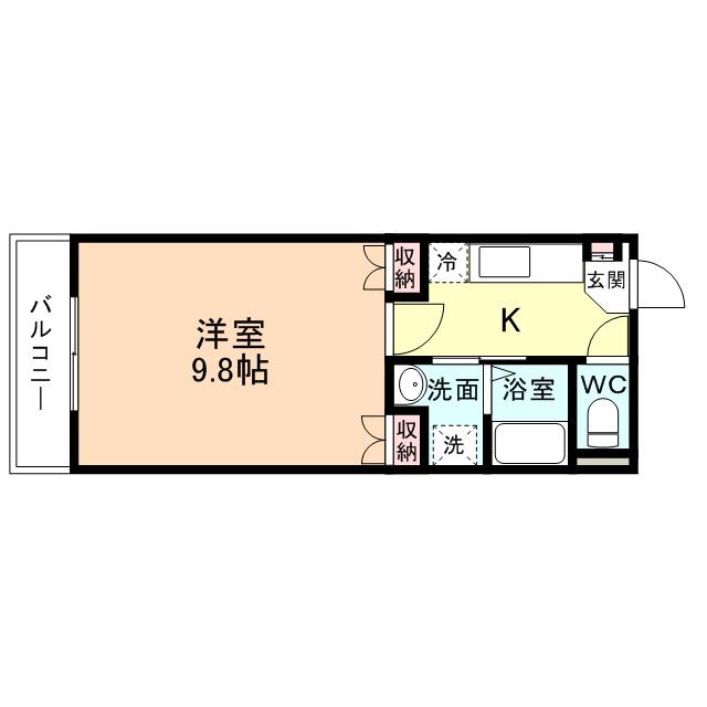 メゾンK& VI(1K/2階)の間取り写真