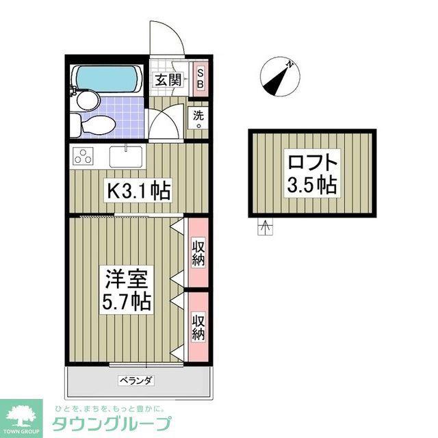 グレースアイルY(1K/2階)の間取り写真