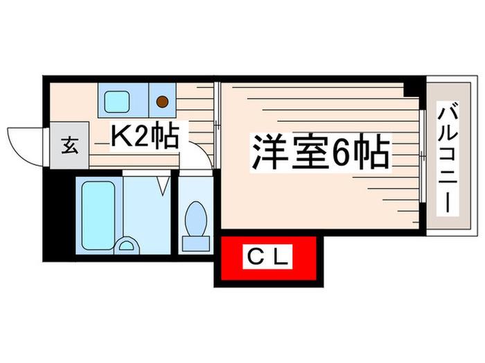 ルミエール東葛西(1K/2階)の間取り写真