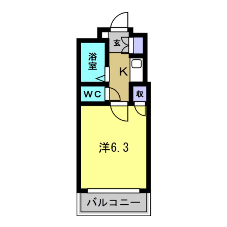 コーポYOU A棟(1K/3階)の間取り写真