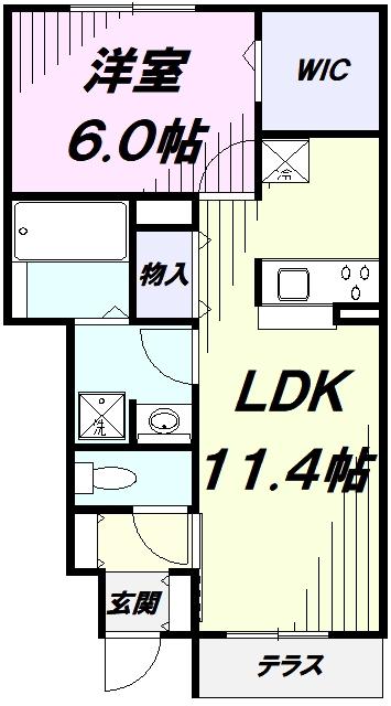 アビータ(1LDK/1階)の間取り写真