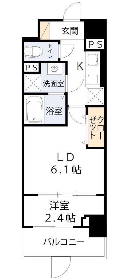 リアライズ鶴橋東II(1LDK/10階)の間取り写真