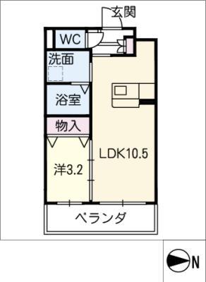 アンジュ―VII(1LDK/1階)の間取り写真