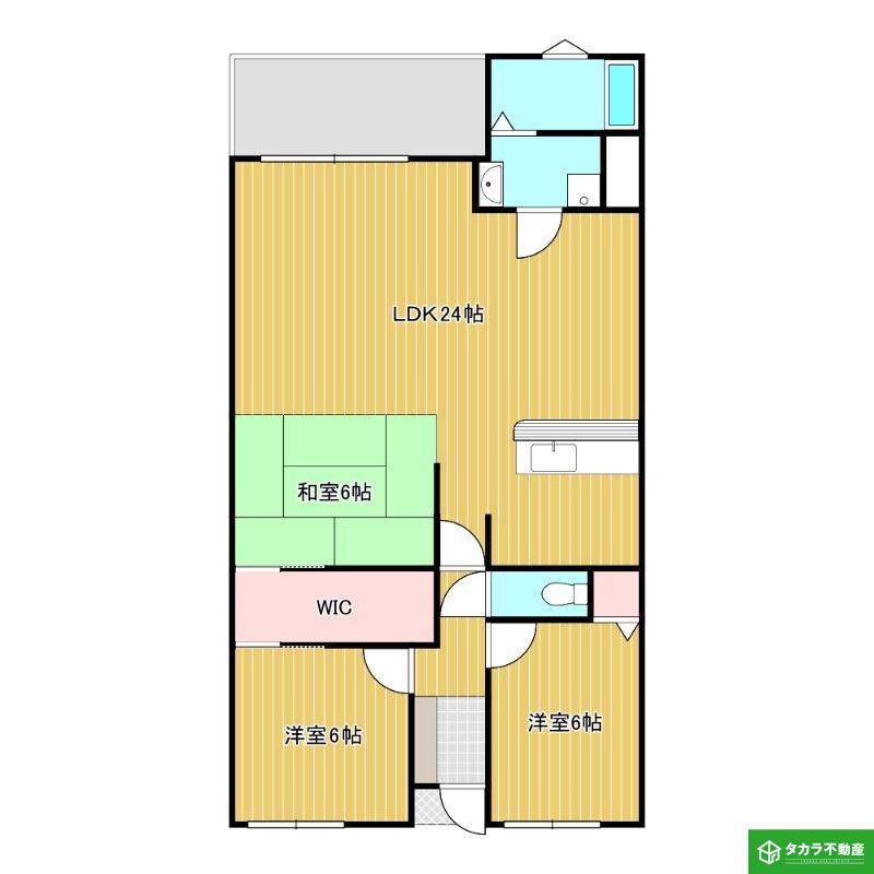 シャインリゾート別府(3LDK/4階)の間取り写真