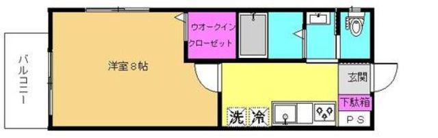 ラフィネ(1K/1階)の間取り写真