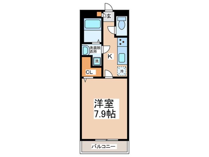 リコルテRINKU(1K/3階)の間取り写真