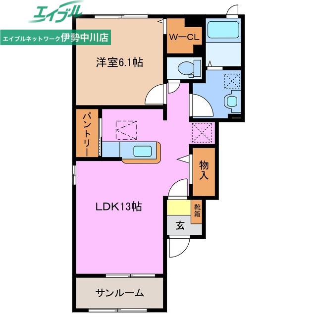 グランドールAOYAMA B(1LDK/1階)の間取り写真