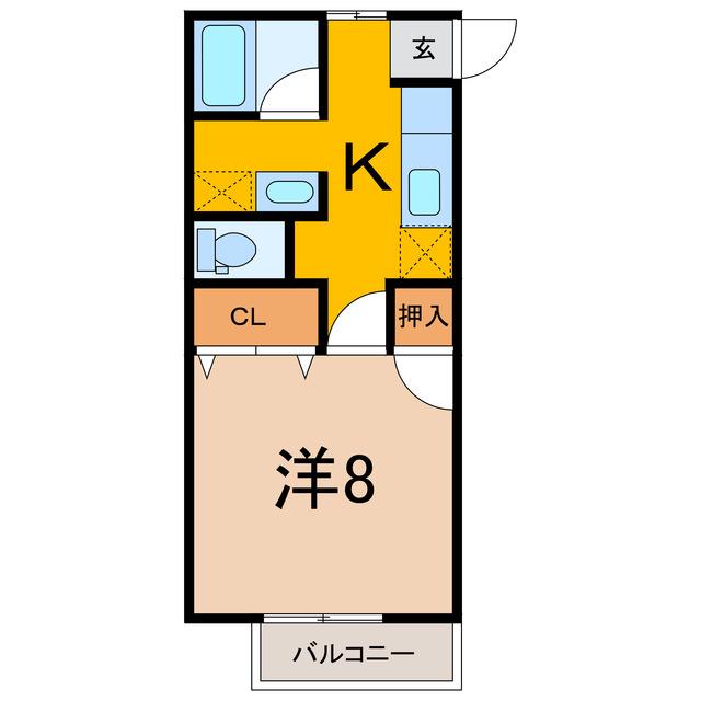 SUNマスヤ(1K/1階)の間取り写真