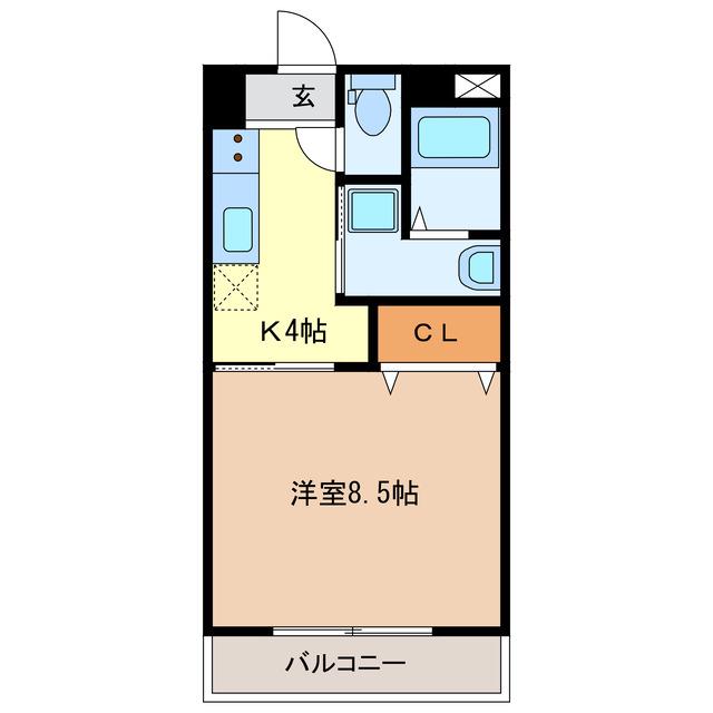 HIGH JUMP(1K/4階)の間取り写真