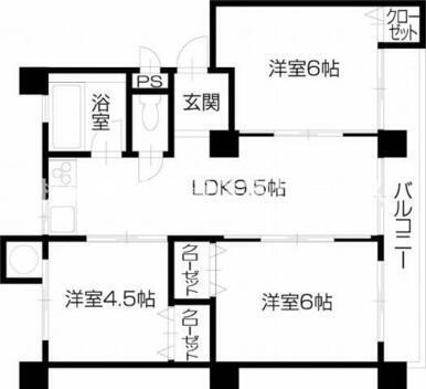 メゾンB(3LDK/2階)の間取り写真