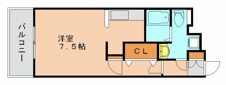 メゾンエンジェル(ワンルーム/4階)の間取り写真
