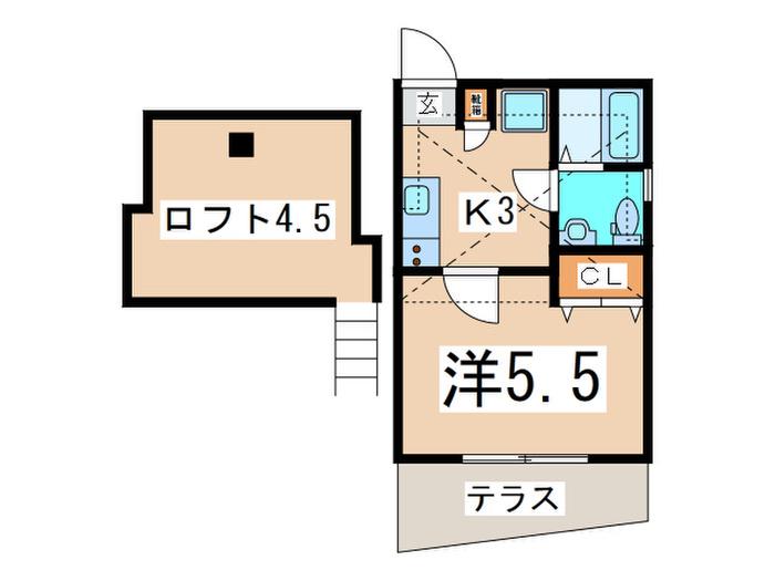 ブリランテ西横浜(1K/1階)の間取り写真