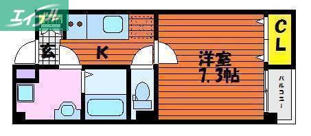 パークビル(1K/5階)の間取り写真