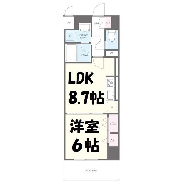 パルファン ドゥ ジョア(1LDK/5階)の間取り写真