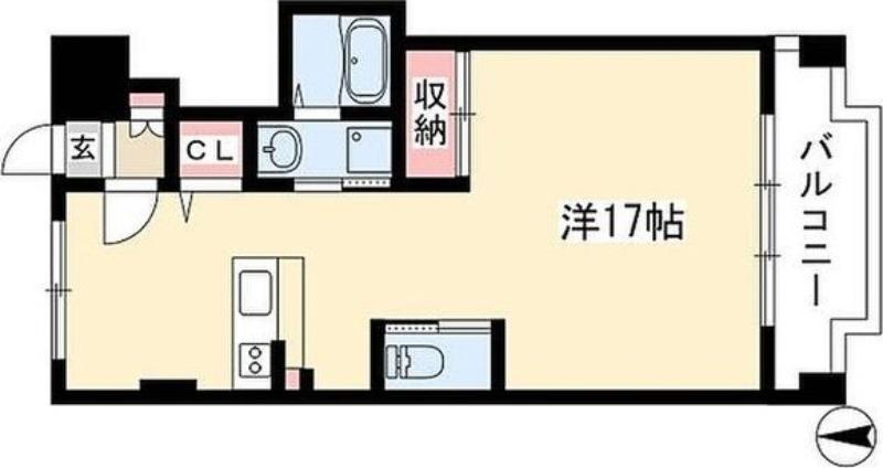 コーポ弥生(ワンルーム/2階)の間取り写真