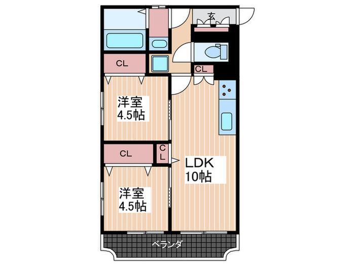 シャンボール東雲(2LDK/5階)の間取り写真