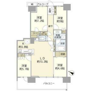 エアヒルズ藤沢(4LDK/10階)の間取り写真