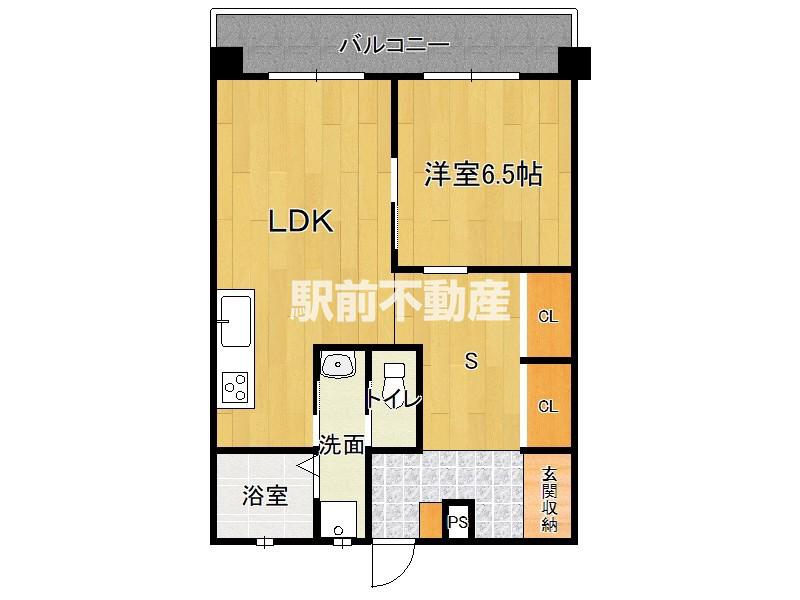 テングッド西新イースト(1SLDK/4階)の間取り写真