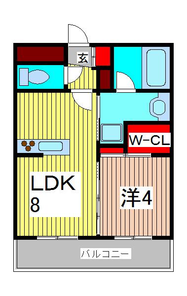 スタジオデン西川口(1LDK/2階)の間取り写真