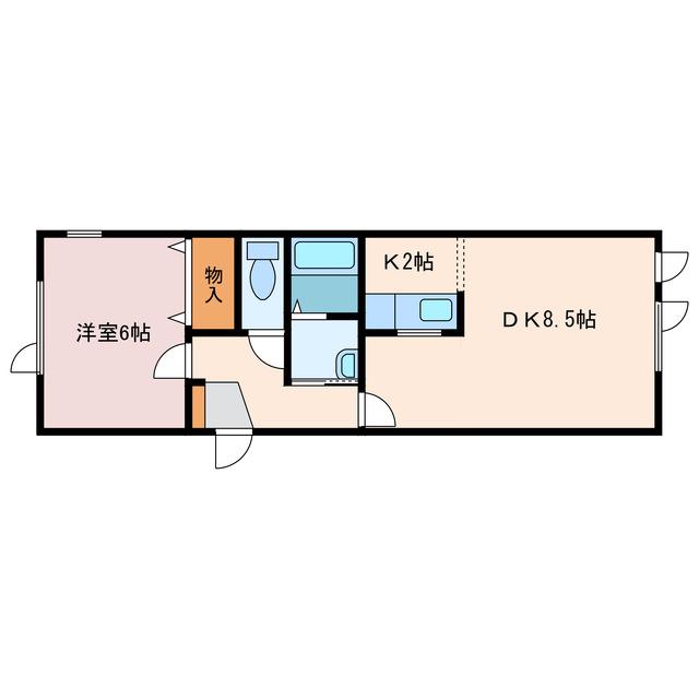 ヴィーナスヴィレッジV(1LDK/2階)の間取り写真