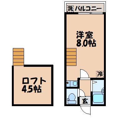 サンシャイン片淵(ワンルーム/2階)の間取り写真