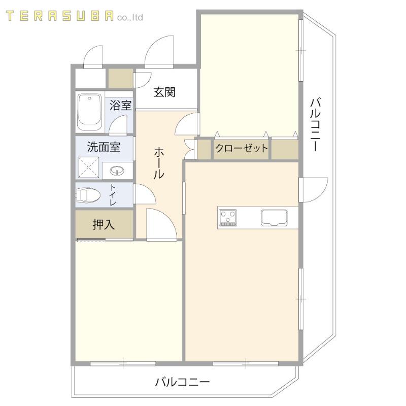 パステル西の台(2LDK/1階)の間取り写真