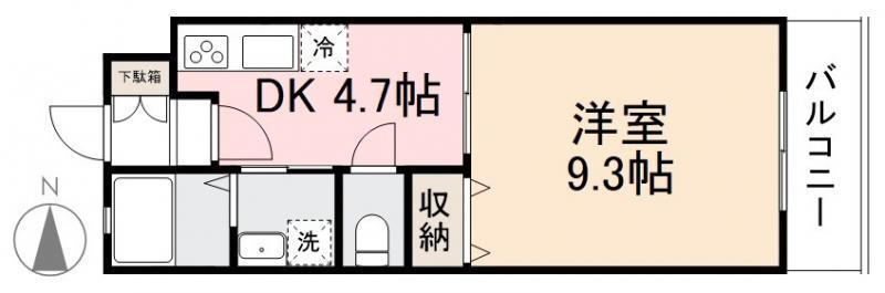 XIV常磐館(1DK/2階)の間取り写真
