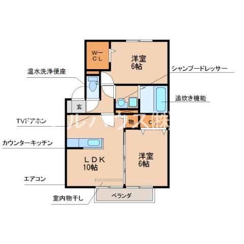 アルバトロス(2LDK/1階)の間取り写真