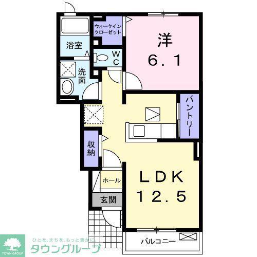 シャルマン M(1LDK/1階)の間取り写真