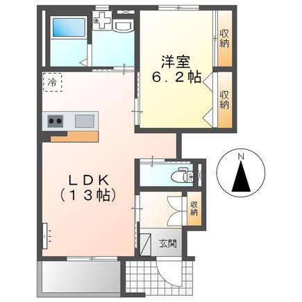 スカイハウス(1LDK/1階)の間取り写真