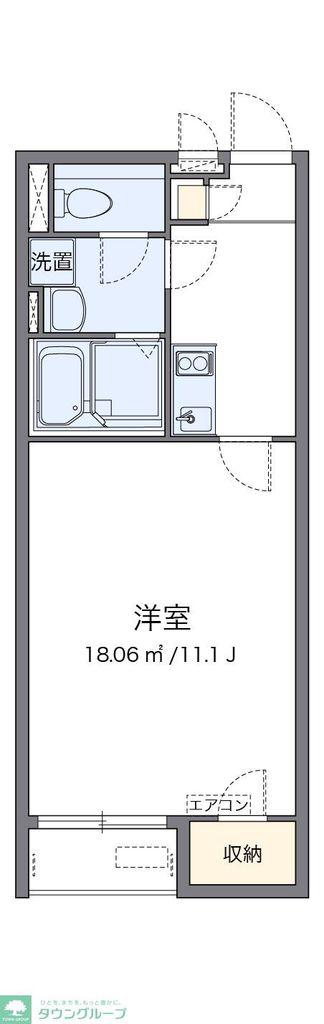 クレイノイヤサカ(1K/1階)の間取り写真