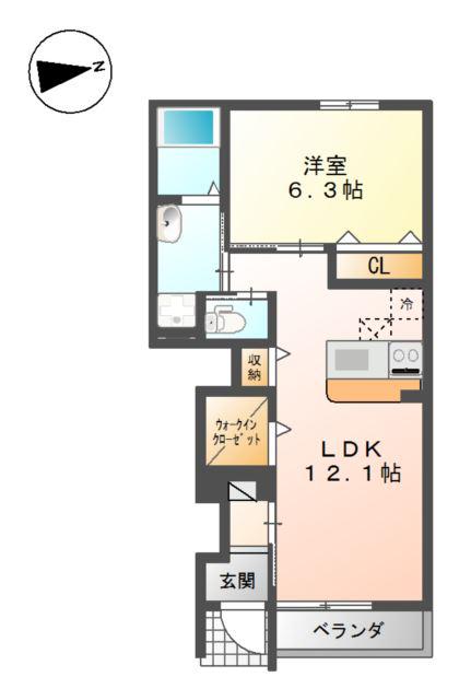 クオリティーハイム II(1LDK/1階)の間取り写真