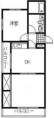 フルータ(2DK/2階)の間取り写真